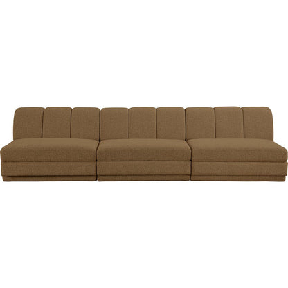 Modari Brown Fabric Upholstered 3pc. Modular Sofa