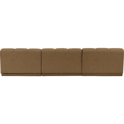 Modari Brown Fabric Upholstered 3pc. Modular Sofa