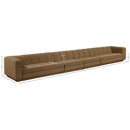 Modari Brown Fabric Upholstered 4pc. Modular Sofa