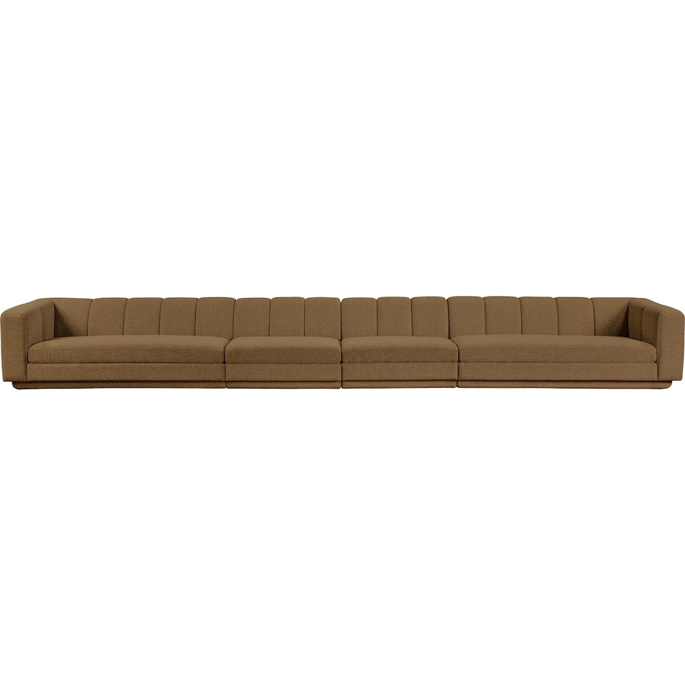 Modari Brown Fabric Upholstered 4pc. Modular Sofa