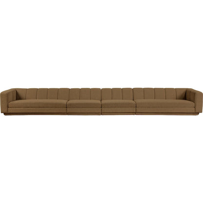 Modari Brown Fabric Upholstered 4pc. Modular Sofa