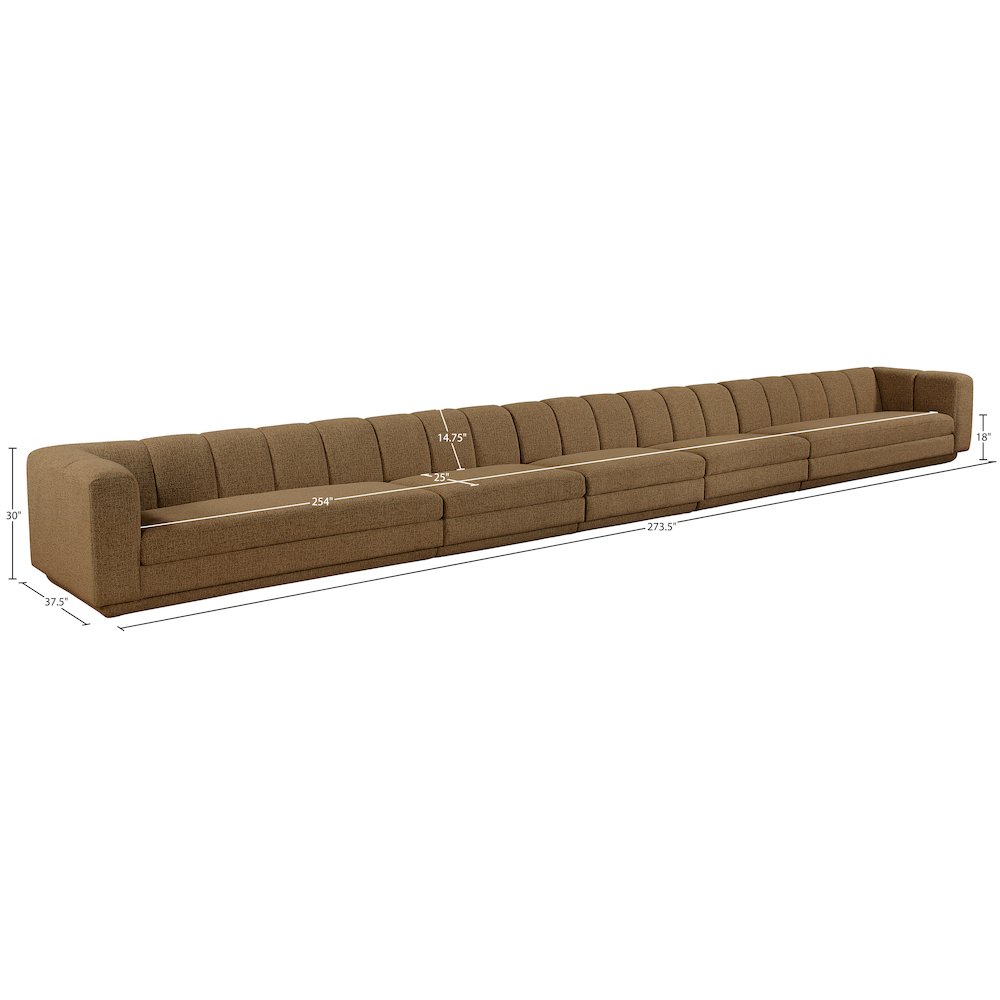 Modari Brown Fabric Upholstered 5pc. Modular Sofa