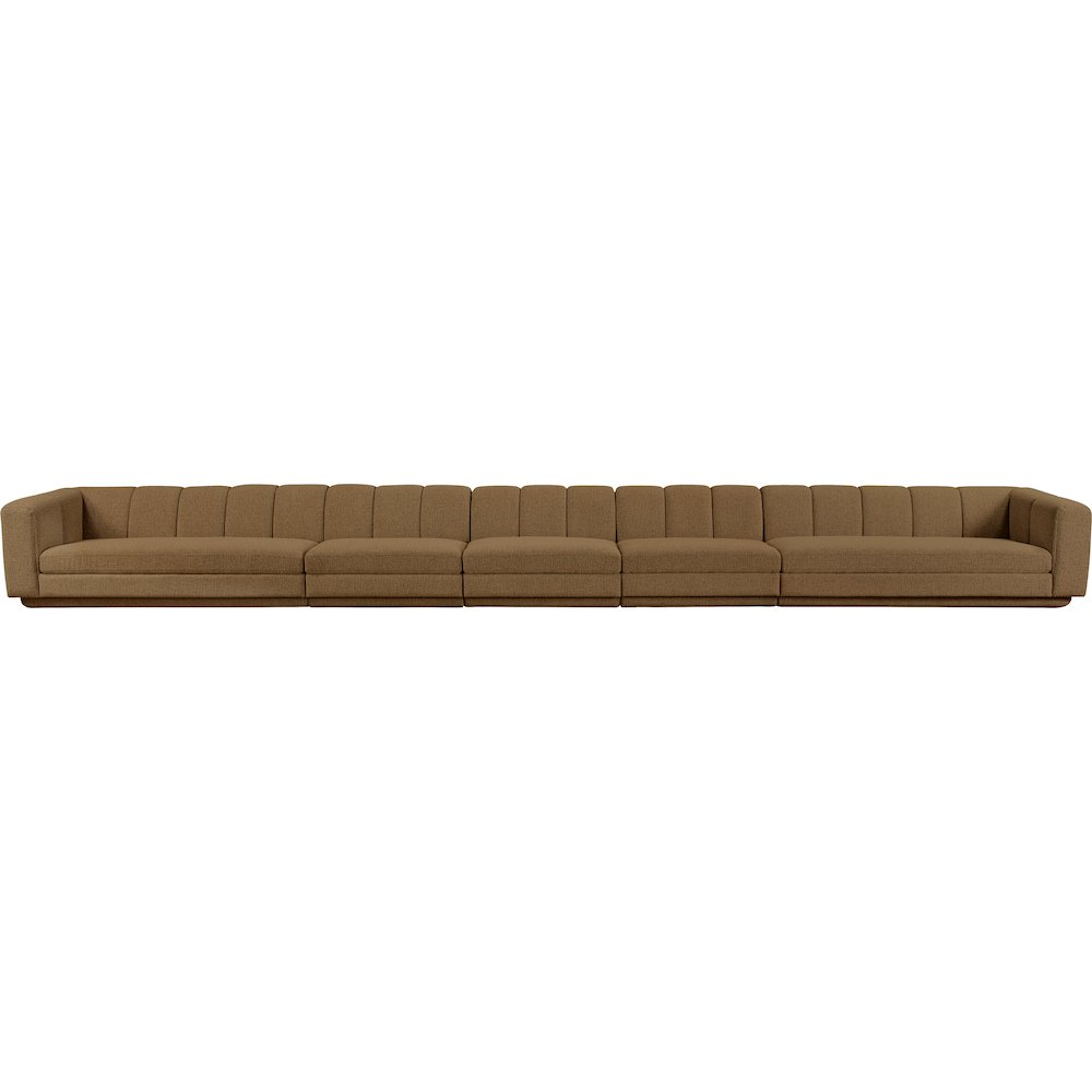 Modari Brown Fabric Upholstered 5pc. Modular Sofa