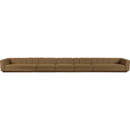 Modari Brown Fabric Upholstered 5pc. Modular Sofa