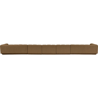 Modari Brown Fabric Upholstered 5pc. Modular Sofa