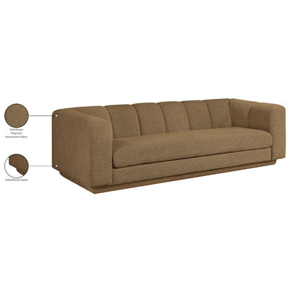 Modari 95" Brown Fabric Upholstered Sofa