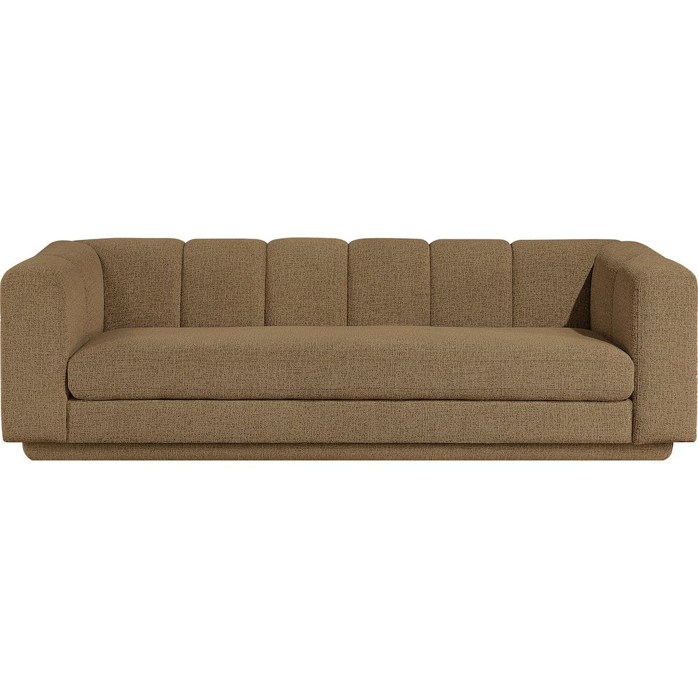 Modari 95" Brown Fabric Upholstered Sofa