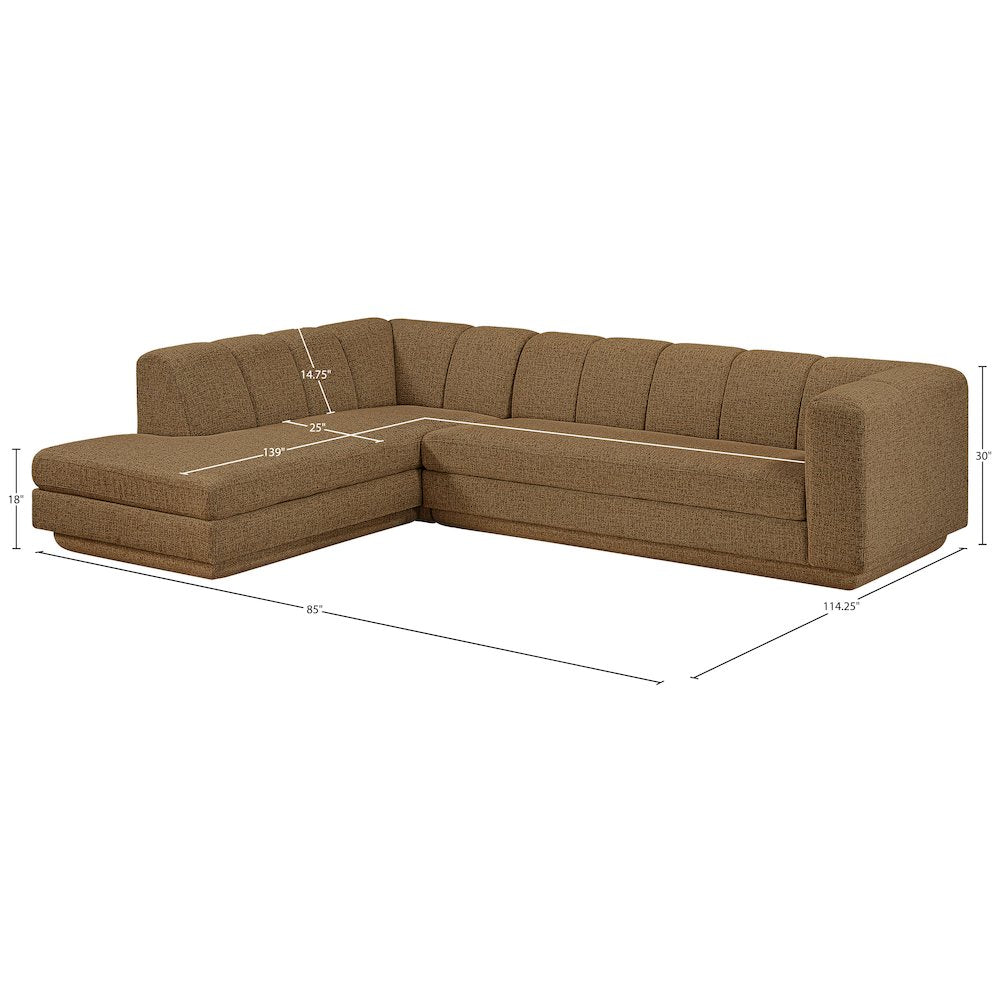 Modari Brown Fabric Upholstered 2pc. Modular Sectional