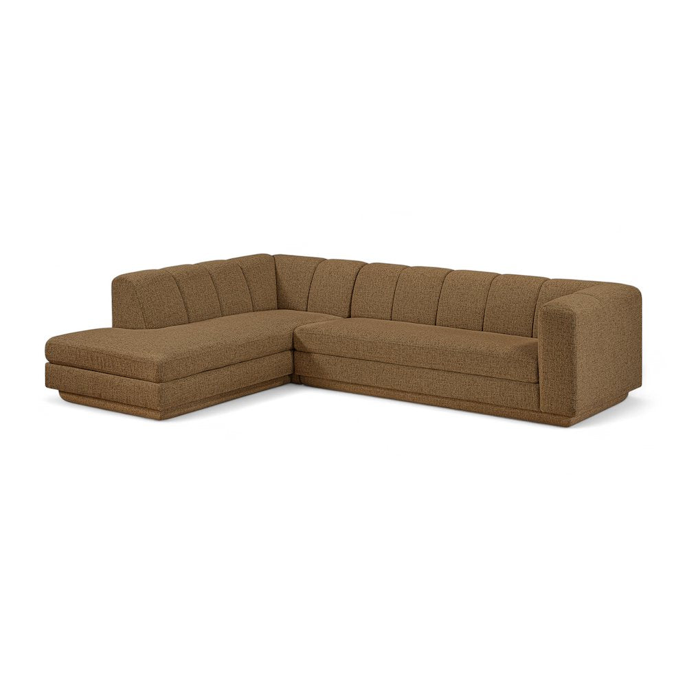 Modari Brown Fabric Upholstered 2pc. Modular Sectional