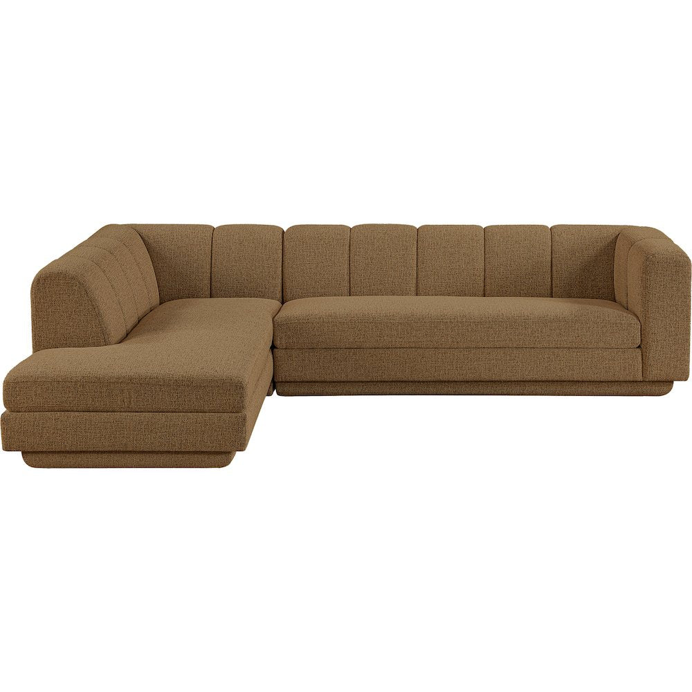 Modari Brown Fabric Upholstered 2pc. Modular Sectional