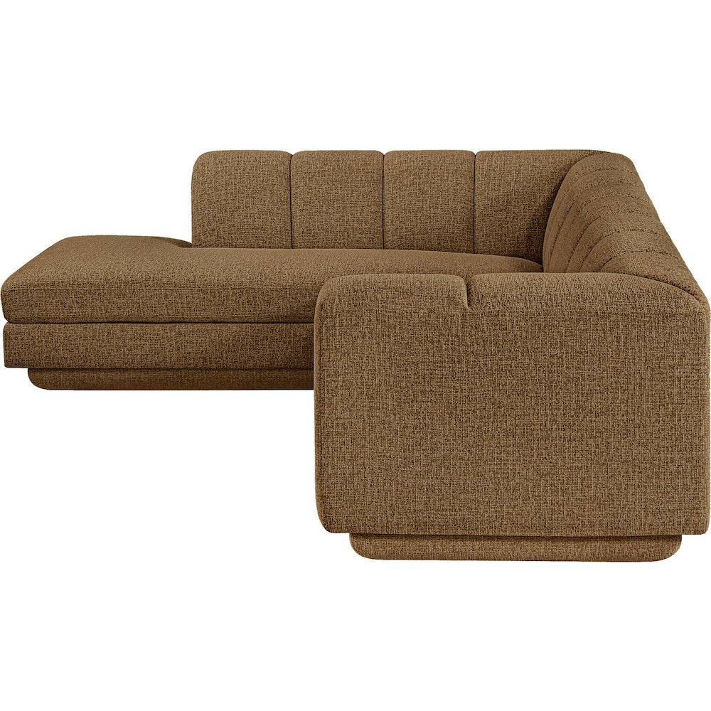Modari Brown Fabric Upholstered 2pc. Modular Sectional