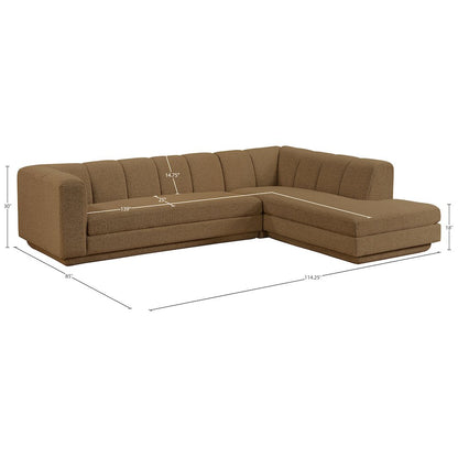 Modari Brown Fabric Upholstered 2pc. Modular Sectional