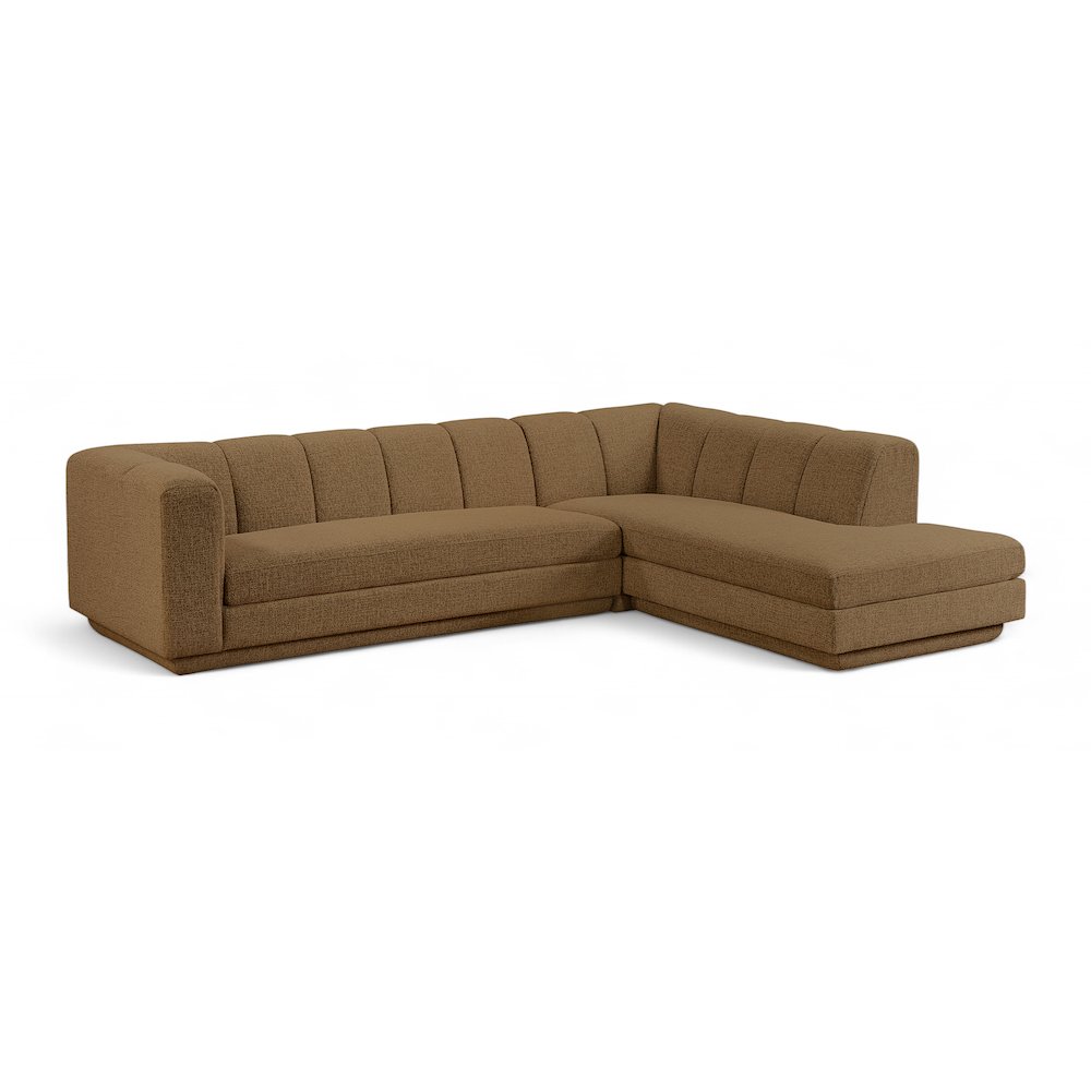 Modari Brown Fabric Upholstered 2pc. Modular Sectional