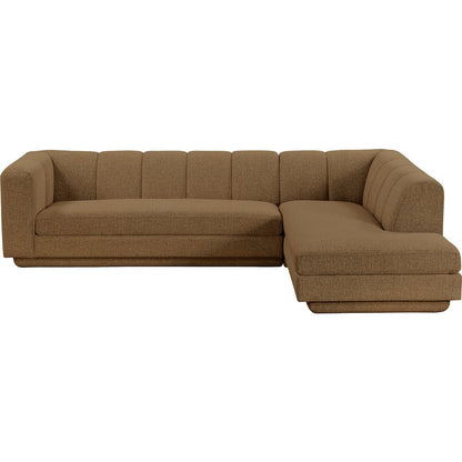 Modari Brown Fabric Upholstered 2pc. Modular Sectional