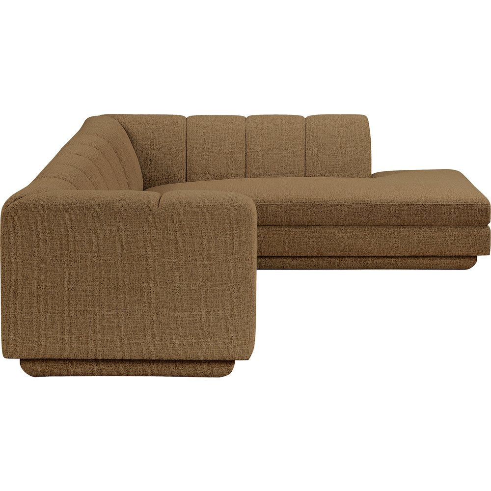 Modari Brown Fabric Upholstered 2pc. Modular Sectional