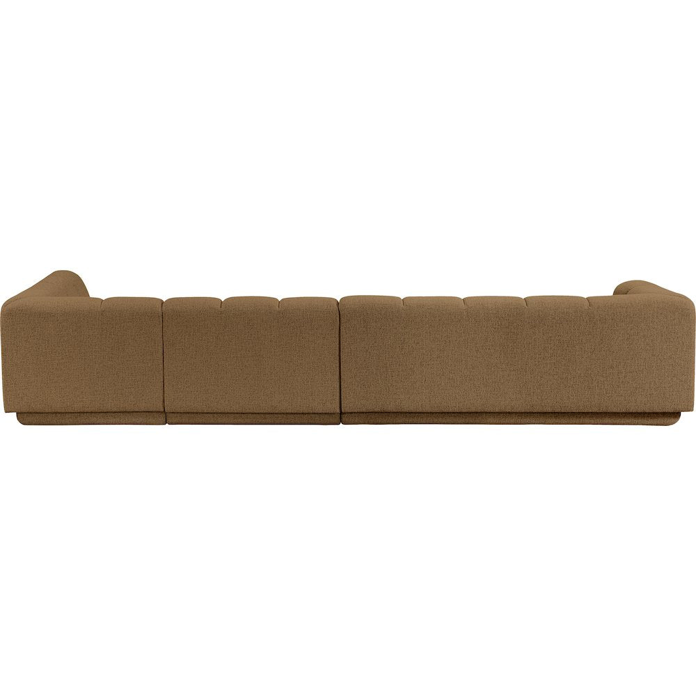 Modari Brown Fabric Upholstered 3pc. Modular Sectional