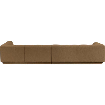 Modari Brown Fabric Upholstered 3pc. Modular Sectional