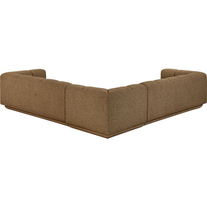 Modari Brown Fabric Upholstered 3pc. Modular Sectional