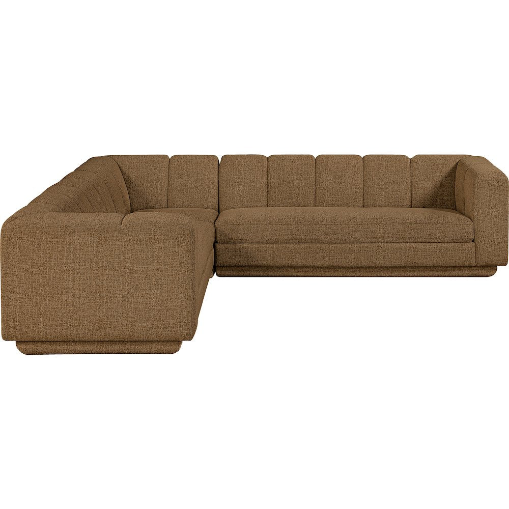 Modari Brown Fabric Upholstered 3pc. Modular Sectional