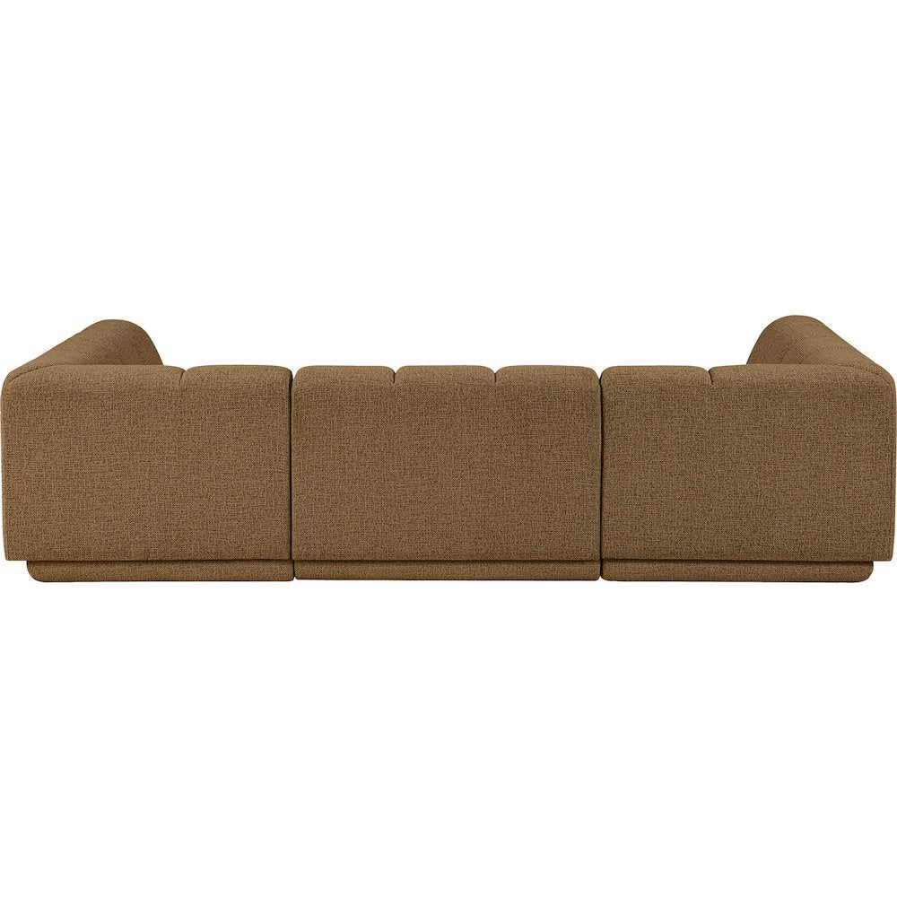 Modari Brown Fabric Upholstered 3pc. Modular Sectional