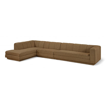 Modari Brown Fabric Upholstered 3pc. Modular Sectional