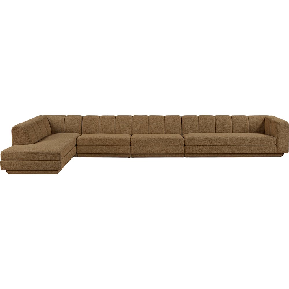 Modari Brown Fabric Upholstered 3pc. Modular Sectional