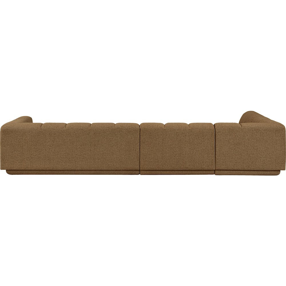Modari Brown Fabric Upholstered 3pc. Modular Sectional