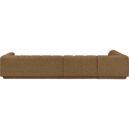 Modari Brown Fabric Upholstered 3pc. Modular Sectional
