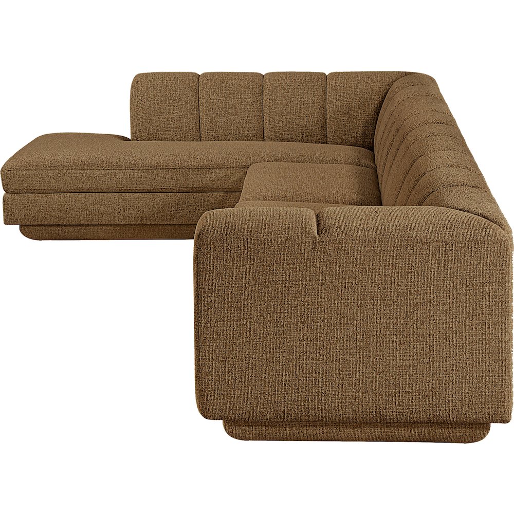 Modari Brown Fabric Upholstered 3pc. Modular Sectional