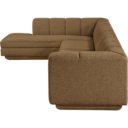 Modari Brown Fabric Upholstered 3pc. Modular Sectional