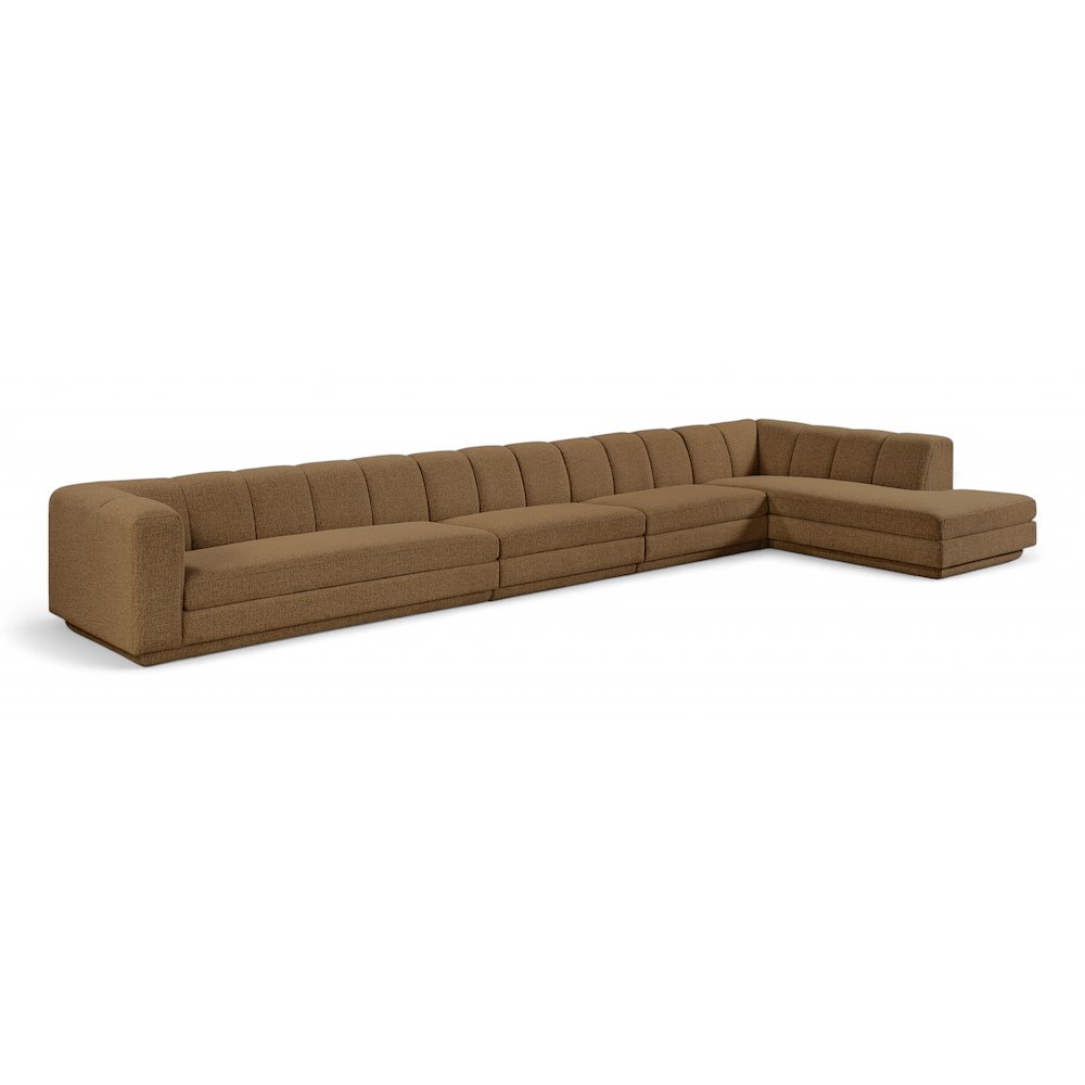 Modari Brown Fabric Upholstered 4pc. Modular Sectional