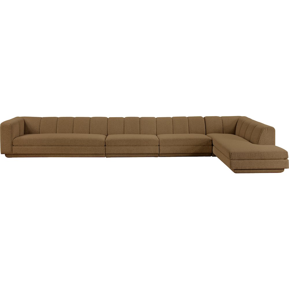 Modari Brown Fabric Upholstered 4pc. Modular Sectional