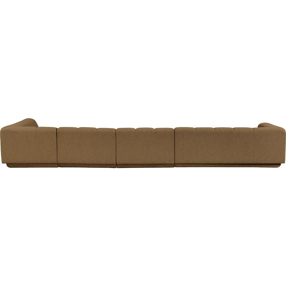 Modari Brown Fabric Upholstered 4pc. Modular Sectional