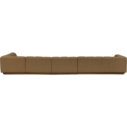 Modari Brown Fabric Upholstered 4pc. Modular Sectional