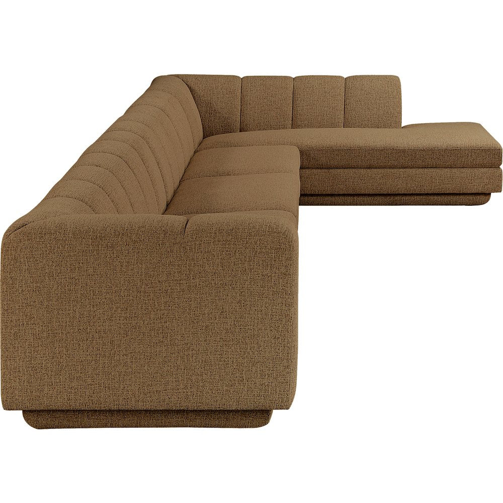 Modari Brown Fabric Upholstered 4pc. Modular Sectional