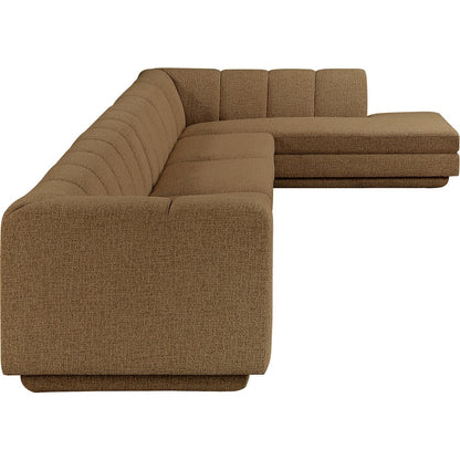 Modari Brown Fabric Upholstered 4pc. Modular Sectional