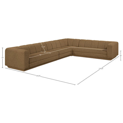 Modari Brown Fabric Upholstered 4pc. Modular Sectional