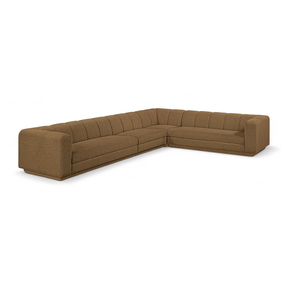 Modari Brown Fabric Upholstered 4pc. Modular Sectional