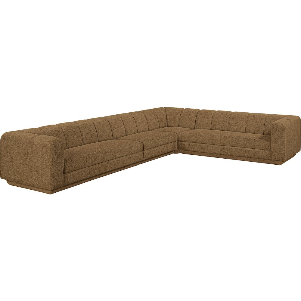 Modari Brown Fabric Upholstered 4pc. Modular Sectional