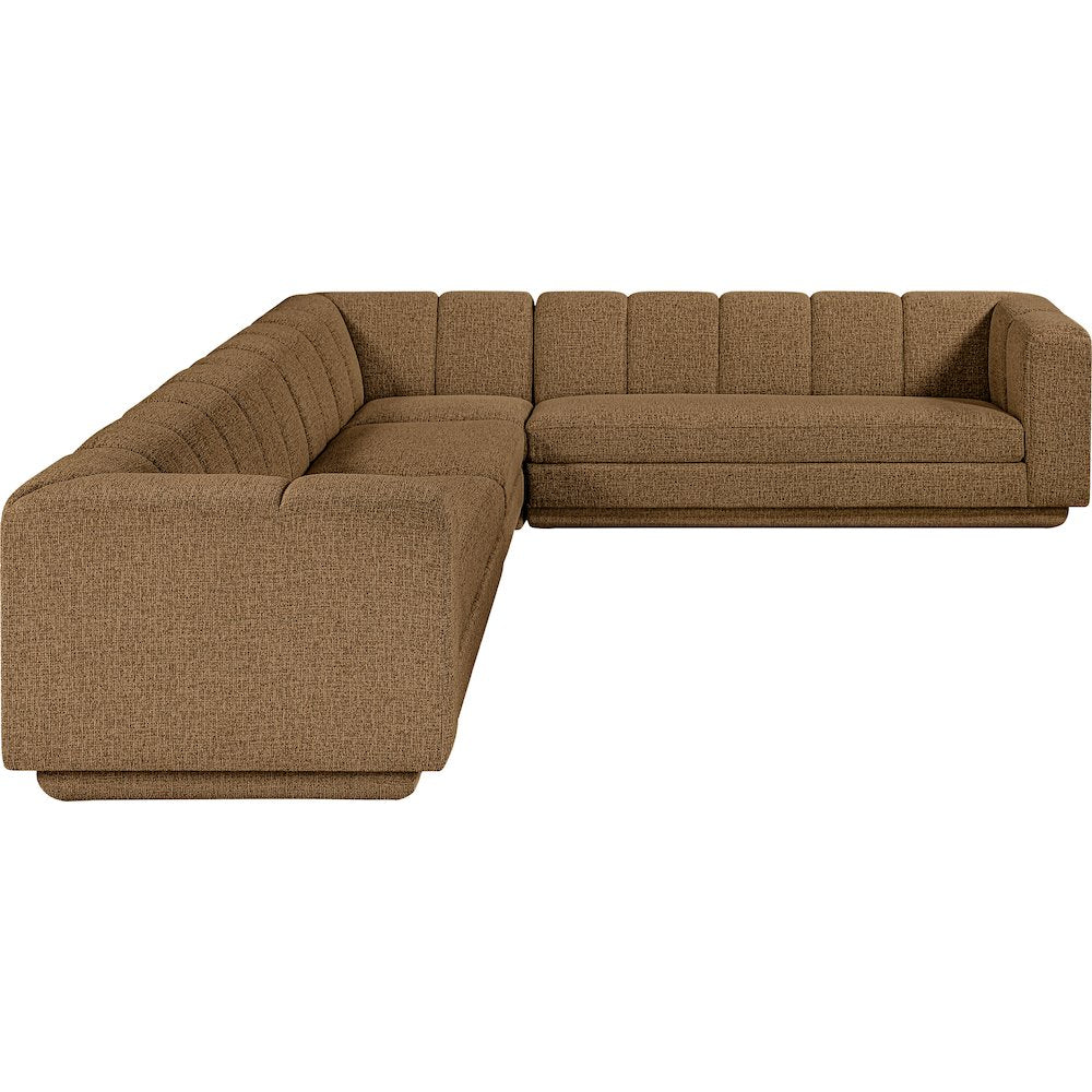 Modari Brown Fabric Upholstered 4pc. Modular Sectional
