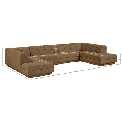 Modari Brown Fabric Upholstered 4pc. Modular Sectional