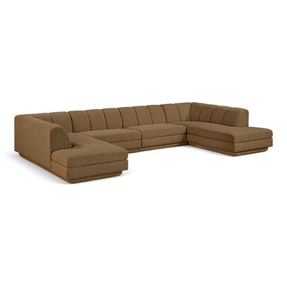 Modari Brown Fabric Upholstered 4pc. Modular Sectional