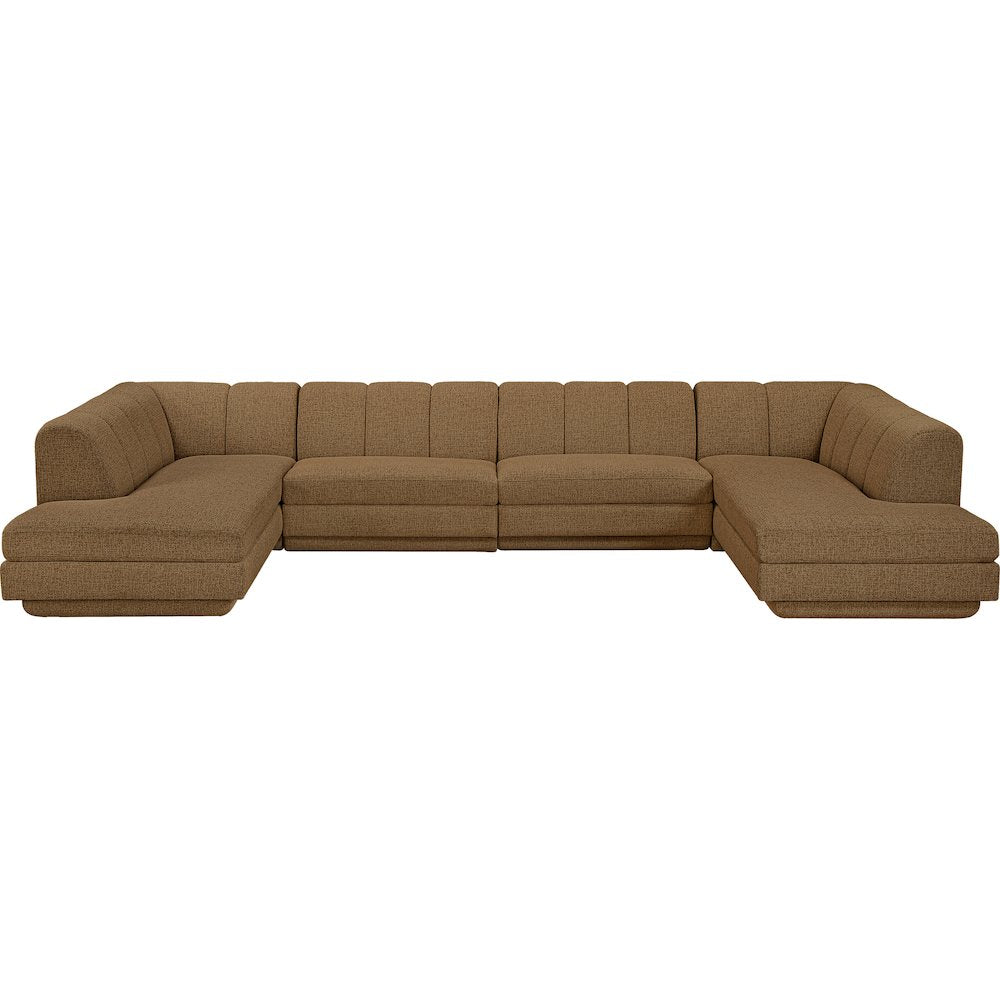 Modari Brown Fabric Upholstered 4pc. Modular Sectional