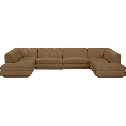 Modari Brown Fabric Upholstered 4pc. Modular Sectional