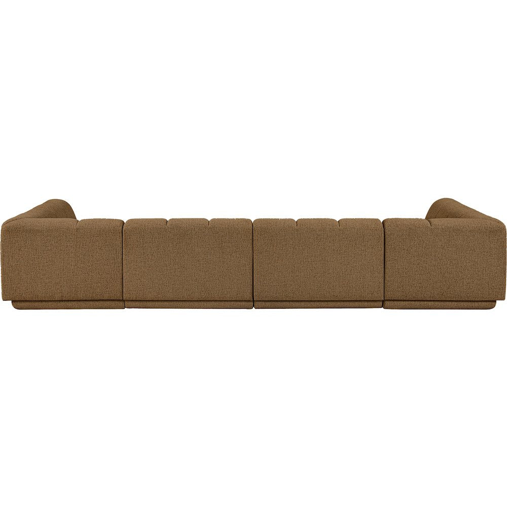 Modari Brown Fabric Upholstered 4pc. Modular Sectional