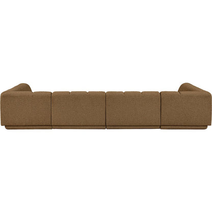 Modari Brown Fabric Upholstered 4pc. Modular Sectional