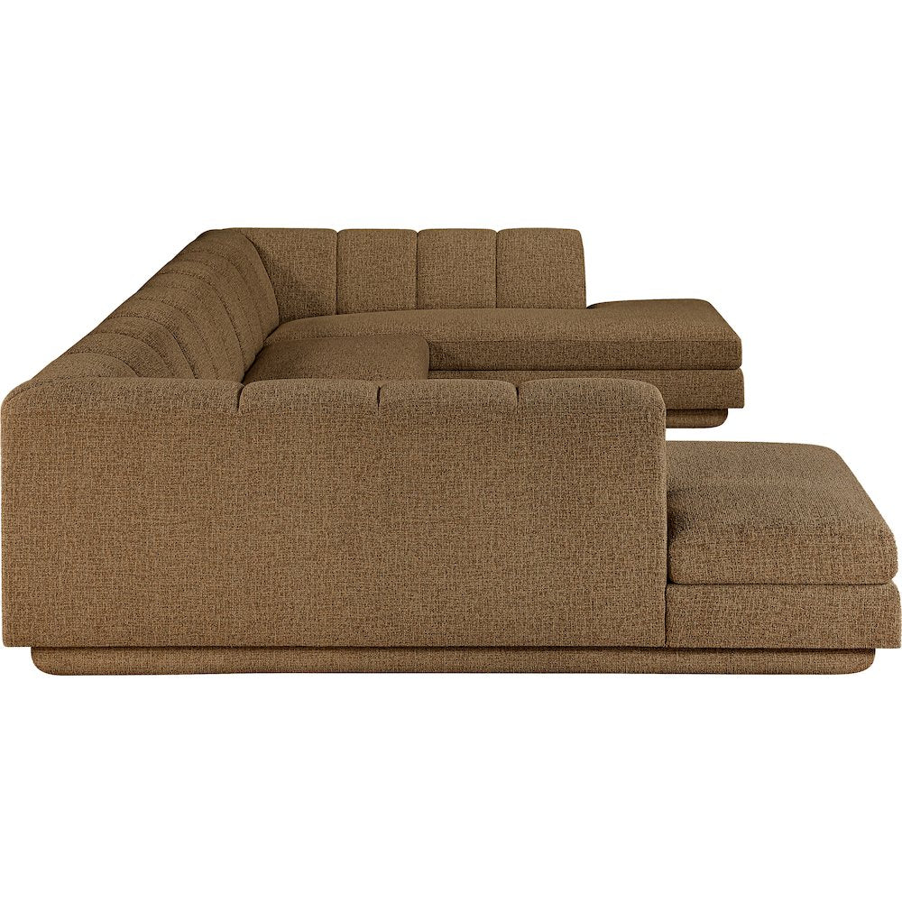 Modari Brown Fabric Upholstered 4pc. Modular Sectional