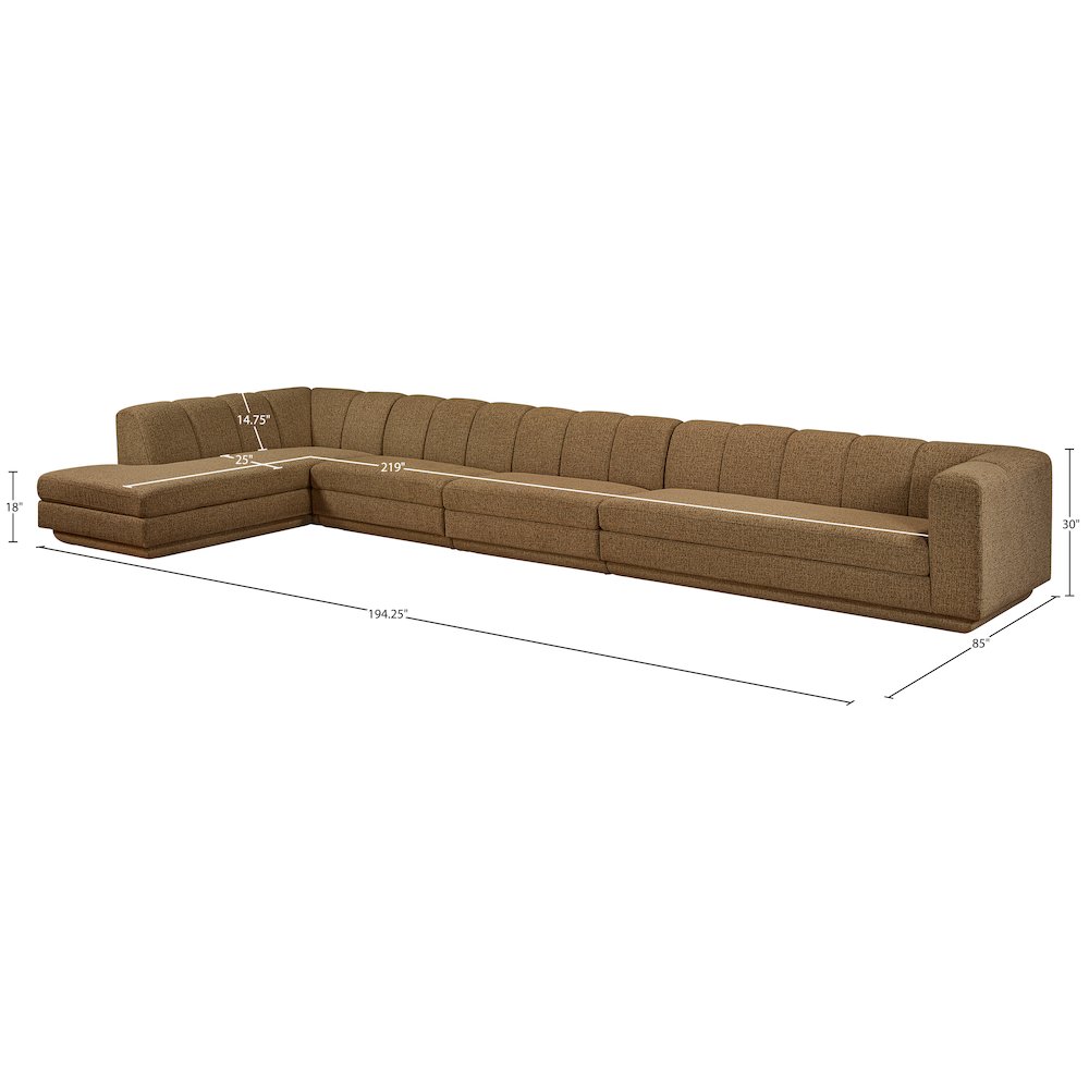 Modari Brown Fabric Upholstered 4pc. Modular Sectional
