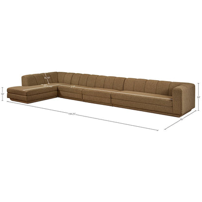 Modari Brown Fabric Upholstered 4pc. Modular Sectional