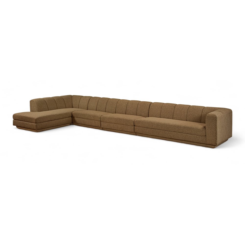 Modari Brown Fabric Upholstered 4pc. Modular Sectional